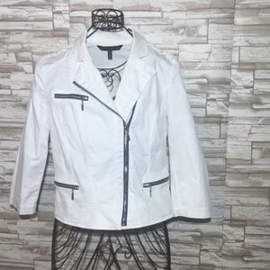 White House Black Market motto white jacket